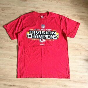 Reebok Kansas City Chiefs 2010 Division Champions T-shirt Adult L Red NFL